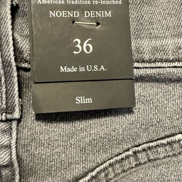 NWT NOEND Denim Men’s Charcoal Harrison Skinny Stretch Denim Jeans - Size 36 - Picture 4 of 13